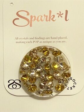 Spark*l Crystal Pop-Socket with Light Topaz and Clear Swarovski crystals